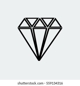 Diamond icon, vector best flat icon, EPS