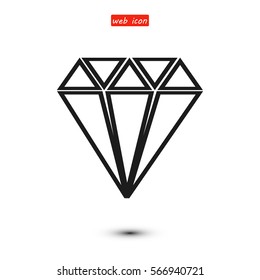 Diamond icon, vector best flat icon, EPS