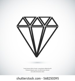 Diamond icon, vector best flat icon, EPS
