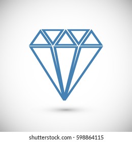 Diamond icon, vector best flat icon, EPS