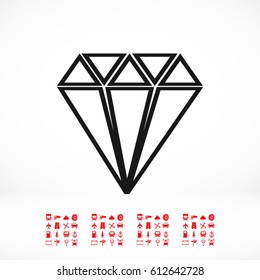 Diamond icon, vector best flat icon, EPS