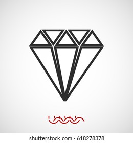 Diamond icon, vector best flat icon, EPS