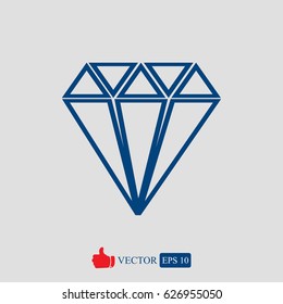 Diamond icon, vector best flat icon, EPS