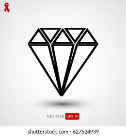 Diamond icon, vector best flat icon, EPS