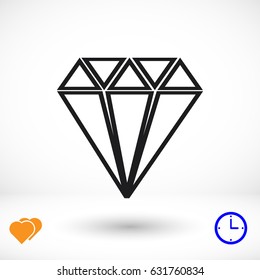 Diamond icon, vector best flat icon, EPS