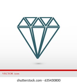 Diamond icon, vector best flat icon, EPS