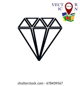 Diamond icon, vector best flat icon, EPS