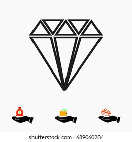 Diamond icon, vector best flat icon, EPS