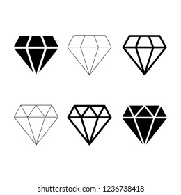 Diamond icon vector, brilliant symbol set