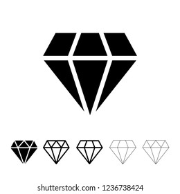 Diamond icon vector, brilliant symbol set