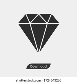 Vector de icono de diamante. Signo de cristal