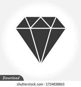 Diamond icon vector . Crystal sign