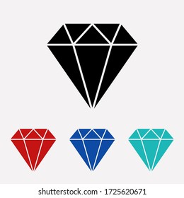 Vector de icono de diamante. Signo de cristal