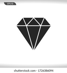 Diamond icon vector . Crystal sign