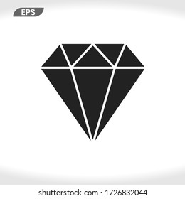 Diamant-Symbol-Vektor. Kristallzeichen