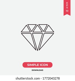 Diamant-Symbol-Vektorgrafik. Kristallzeichen