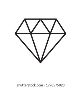 Vector de icono de diamante. Señal de cristal aislado.