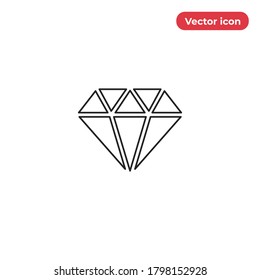 Diamond icon vector. Crystal sign