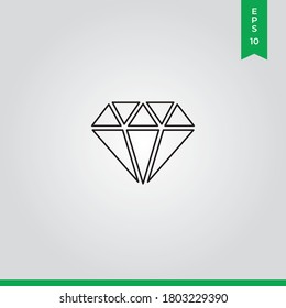 Vector de icono de diamante. Signo de cristal