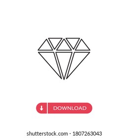 Vector de icono de diamante. Signo de cristal
