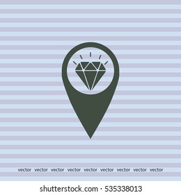 Diamond icon, vector design