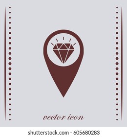 Diamond icon, vector design