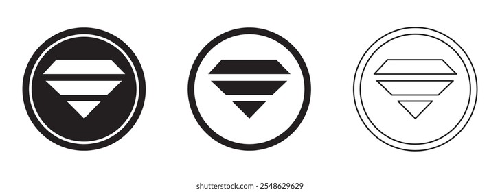 Diamond icon vector design. Flat or line art diamond icon symbol.