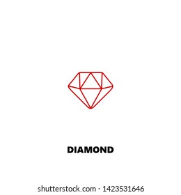 diamond icon. diamond vector design. sign design. red color