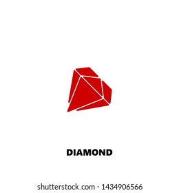 diamond icon. diamond vector design. sign design. red color