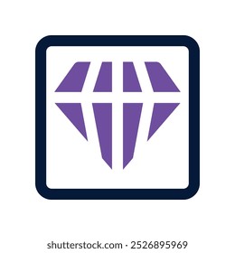 Icono de diamante. Icono de Vector de doble tono para su Sitio web, móvil, presentación y diseño de logotipo.