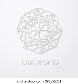 Diamond icon vector flat paper