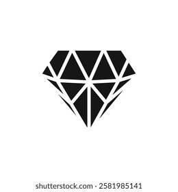 Diamond icon Vector flat thin line illustration
