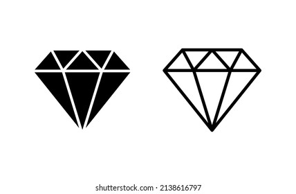 Diamond icon vector. diamond gems sign and symbol