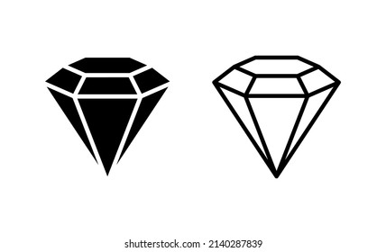 Diamond icon vector. diamond gems sign and symbol