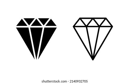 Diamond icon vector. diamond gems sign and symbol