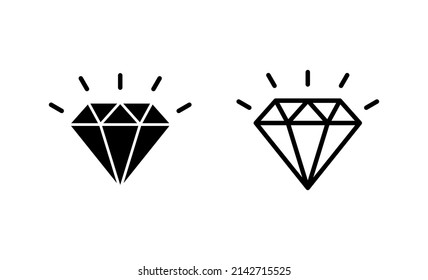 Diamant-Symbol-Vektorgrafik. Diamantschmuck-Zeichen und -Symbol