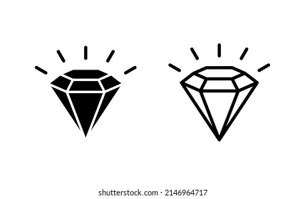 Diamond icon vector. diamond gems sign and symbol