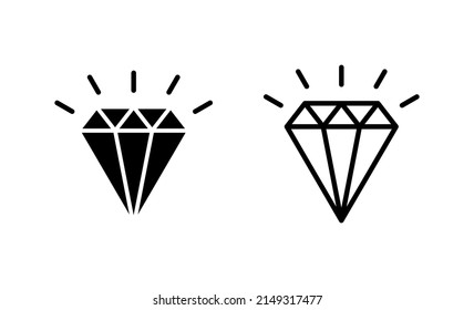 Diamant-Symbol-Vektorgrafik. Diamantschmuck-Zeichen und -Symbol