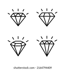Diamond icon vector. diamond gems sign and symbol