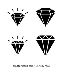 Diamond icon vector. diamond gems sign and symbol