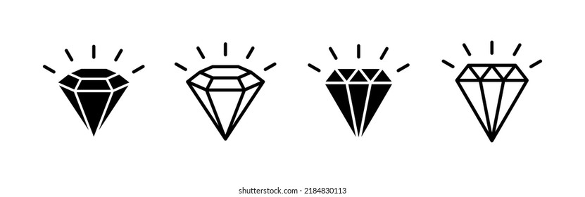 Diamond icon vector. diamond gems sign and symbol