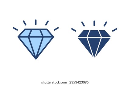 Diamond icon vector. diamond gems sign and symbol