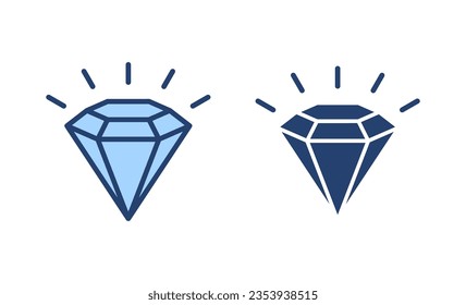 Diamond icon vector. diamond gems sign and symbol