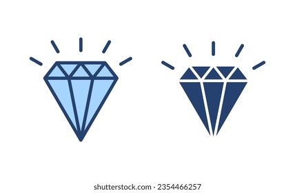 Diamant-Symbol-Vektorgrafik. Diamantschmuck-Zeichen und -Symbol