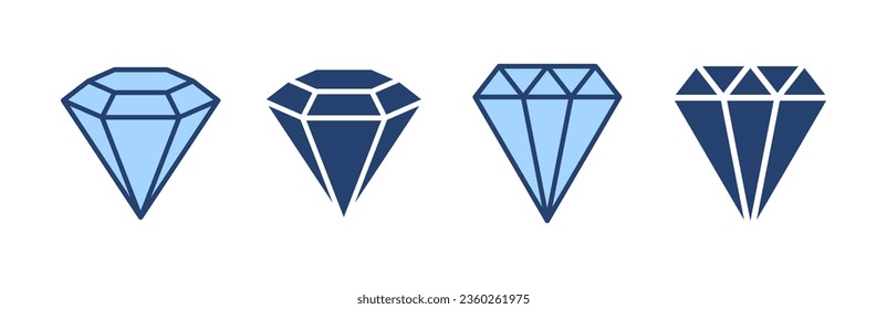 Vector de icono de diamante. signo y símbolo de las gemas de diamantes