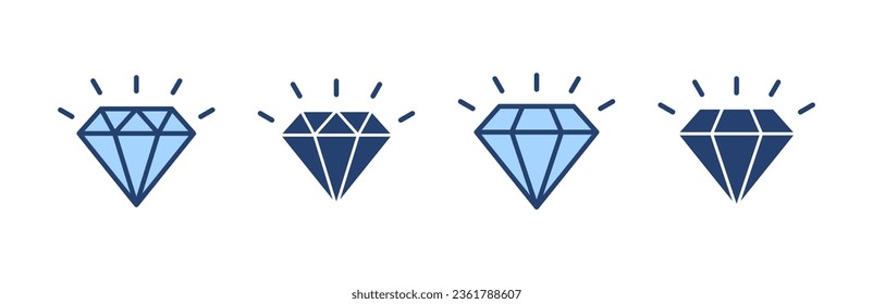 Vector de icono de diamante. signo y símbolo de las gemas de diamantes