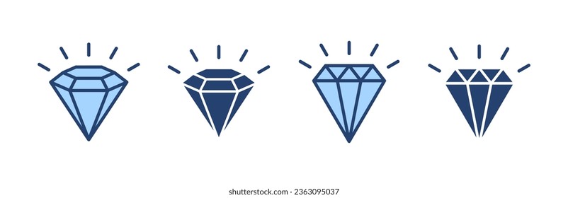 Diamond icon vector. diamond gems sign and symbol