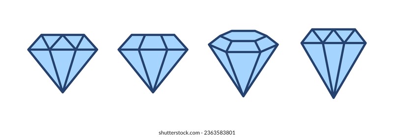 Vector de icono de diamante. signo y símbolo de las gemas de diamantes