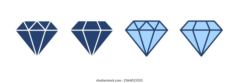 Vector de icono de diamante. signo y símbolo de las gemas de diamantes