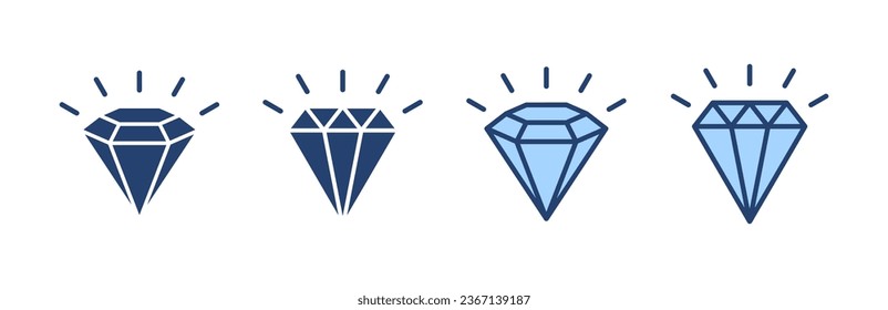 Vector de icono de diamante. signo y símbolo de las gemas de diamantes
